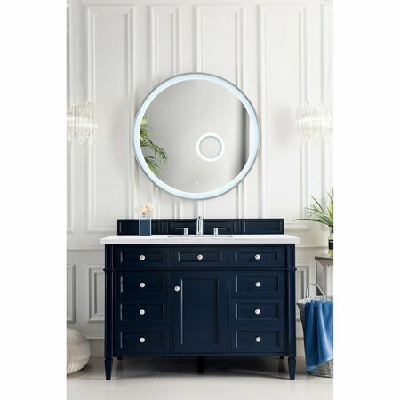 James Martin Vanities Brittany 48in Single Vanity, Victory Blue w/ 3 CM Arctic Fall Solid Surface Top 650-V48-VBL-3AF